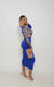 Diosa long sleeve splice leopard print midaxi dress- (blue) - Fancy Infinity Clothing