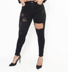 Risqué high-rise distressed jeans - Fancy Infinity Clothing